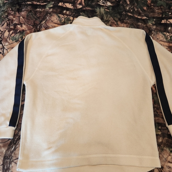 GAP Fleece Sweater Pull Over Quarter Zip, Cream/Navy, Size Large Mens Y2K - Picture 16 of 16